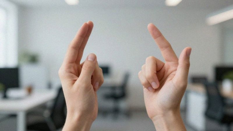 Jak interpretować gest 'język między palcami'?
