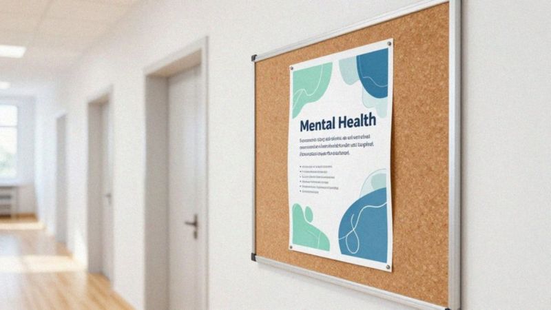 Jakie treści promują zdrowie psychiczne na plakacie?